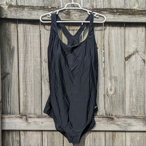 Black speedo athletic swimsuit nwt